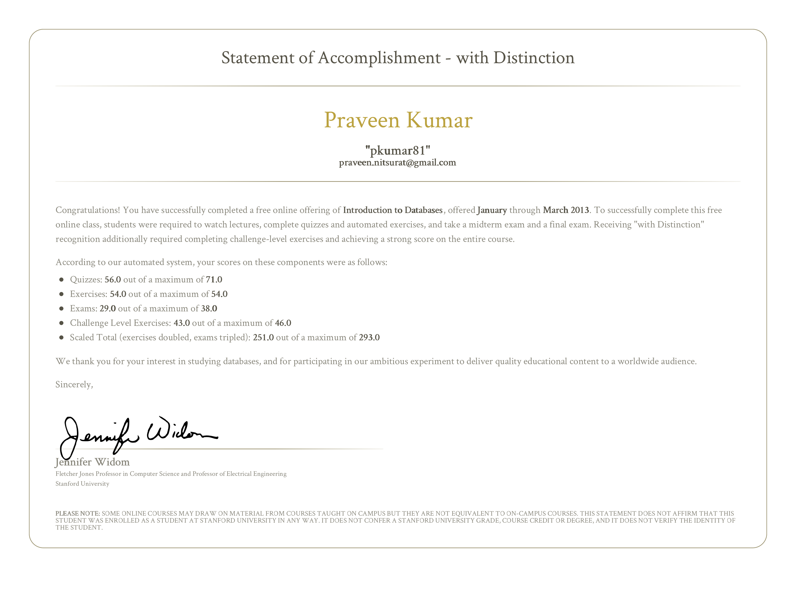 db Winter2013 distinction